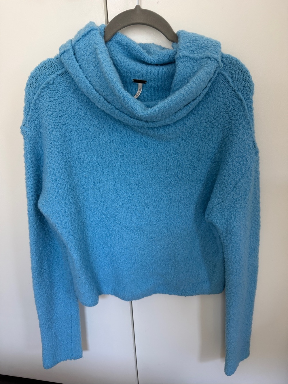 Free People Bright Blue Cozy Funnelneck Sweater